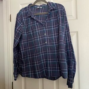 GAP Plaid Blue/Purple Button Down XL
